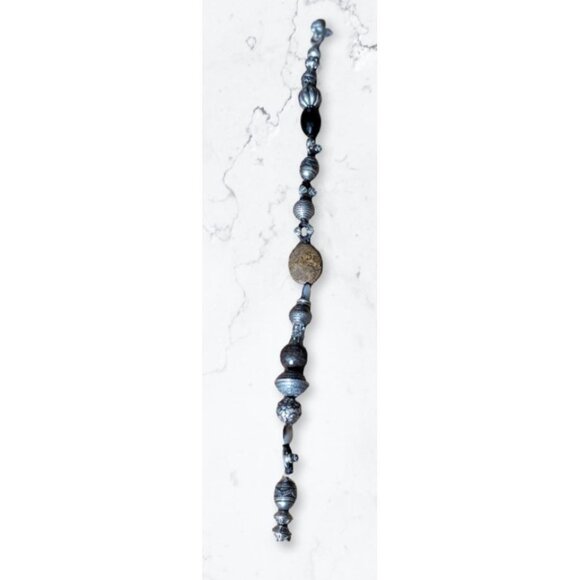Otazu Vintage Stone, Silver, And Swarovski"Seriously You Rock"18.5" Necklace